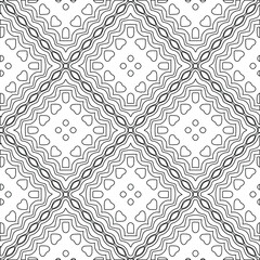 Geometric vector pattern with triangular elements. Seamless abstract ornament for wallpapers and backgrounds. Black and white colors.

