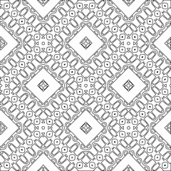Geometric vector pattern with triangular elements. Seamless abstract ornament for wallpapers and backgrounds. Black and white colors.
