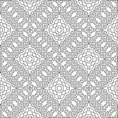 Geometric vector pattern with triangular elements. Seamless abstract ornament for wallpapers and backgrounds. Black and white colors.
