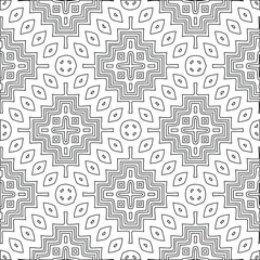 Geometric vector pattern with triangular elements. Seamless abstract ornament for wallpapers and backgrounds. Black and white colors.
