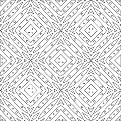 Geometric vector pattern with triangular elements. Seamless abstract ornament for wallpapers and backgrounds. Black and white colors.
