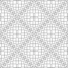 Obraz premium Geometric vector pattern with triangular elements. Seamless abstract ornament for wallpapers and backgrounds. Black and white colors. 