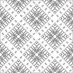 Geometric vector pattern with triangular elements. Seamless abstract ornament for wallpapers and backgrounds. Black and white colors.
