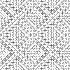 Geometric vector pattern with triangular elements. Seamless abstract ornament for wallpapers and backgrounds. Black and white colors.
