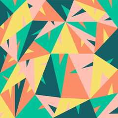 multicolored geometric pattern consisting of triangles