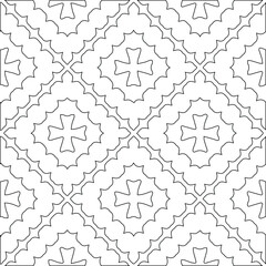 Geometric vector pattern with triangular elements. Seamless abstract ornament for wallpapers and backgrounds. Black and white colors.

