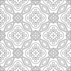 Fototapeta premium Geometric vector pattern with triangular elements. Seamless abstract ornament for wallpapers and backgrounds. Black and white colors. 