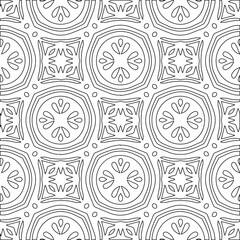 Geometric vector pattern with triangular elements. Seamless abstract ornament for wallpapers and backgrounds. Black and white colors.
