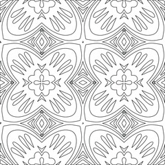 Geometric vector pattern with triangular elements. Seamless abstract ornament for wallpapers and backgrounds. Black and white colors.
