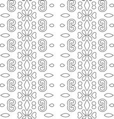 Geometric vector pattern with triangular elements. Seamless abstract ornament for wallpapers and backgrounds. Black and white colors.
