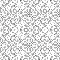 Geometric vector pattern with triangular elements. Seamless abstract ornament for wallpapers and backgrounds. Black and white colors.
