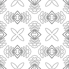 Geometric vector pattern with triangular elements. Seamless abstract ornament for wallpapers and backgrounds. Black and white colors.
