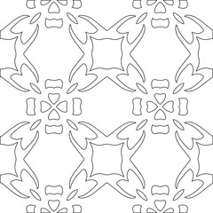 Geometric vector pattern with triangular elements. Seamless abstract ornament for wallpapers and backgrounds. Black and white colors.
