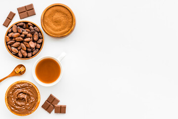Coffee and chocolate background with space for text