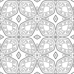 Geometric vector pattern with triangular elements. Seamless abstract ornament for wallpapers and backgrounds. Black and white colors.
