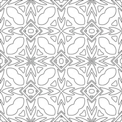 Geometric vector pattern with triangular elements. Seamless abstract ornament for wallpapers and backgrounds. Black and white colors.
