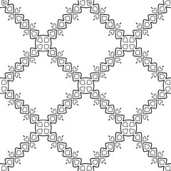 Geometric vector pattern with triangular elements. Seamless abstract ornament for wallpapers and backgrounds. Black and white colors.
