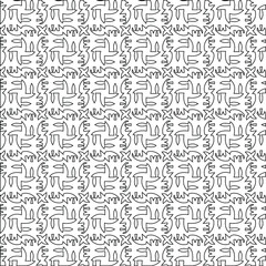 Geometric vector pattern with triangular elements. Seamless abstract ornament for wallpapers and backgrounds. Black and white colors.
