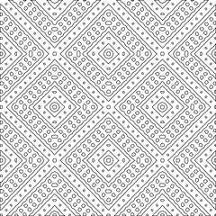 Geometric vector pattern with triangular elements. Seamless abstract ornament for wallpapers and backgrounds. Black and white colors.
