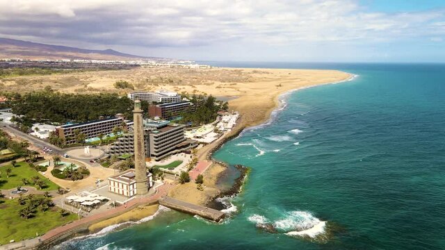 Lighthouse of Maspalomas in Gran Canaria, Canary Islands, Spain