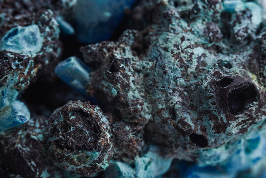 close up of a coral crystal stone mienral macro photo of the enlarged stones close-up