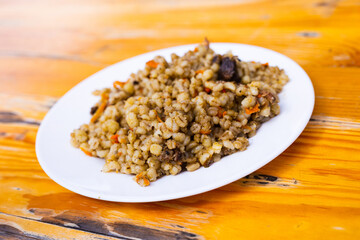 Russian soldiers porridge, mushroom pellet