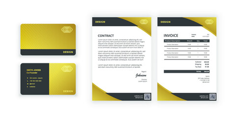 Business card and blank. Simple colorful design. Vector illustration. Modern minimalist template. Document design template for office, company.