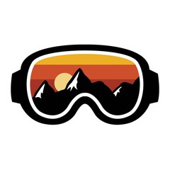 Snowboarding glasses icon. Flat illustration of snowboarding glasses vector