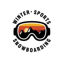 Snowboarding glasses icon