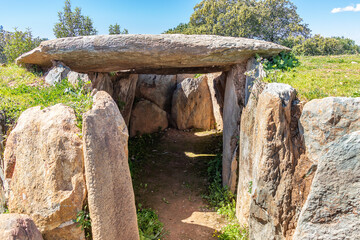 El Pozuelo megalithic dolmen complex in Huelva, Andalucia, Spain. Dolmen number 5
