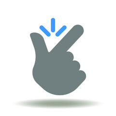 Finger snap vector icon. Snapping gesture illustration. Easy idea business symbol. Ok, success, win gesturing logo.