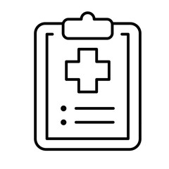 Obraz premium Monochrome clipboard medicine questionnaire icon vector checklist check marks healthcare treatment