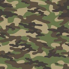 Fototapeta premium Army camo texture repeat print vector textile background.