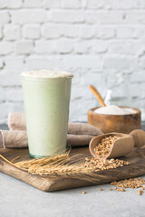 The wheat leaven for bread is active. Starter sourdough ( fermented mixture of water and flour to use as leaven for bread baking). The concept of a healthy diet