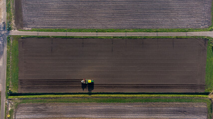 Tractor working in the field