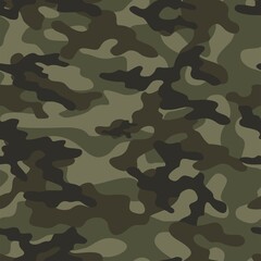 Fototapeta premium Texture green military camouflage repeat print. Seamless army pattern. Modern