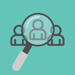 Magnifying glass with people Search vector