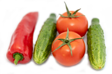 Vegetables on a white background