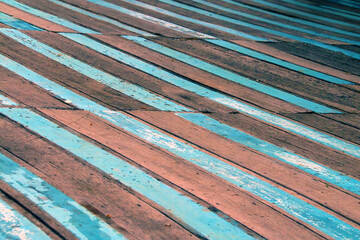 Old bluish wooden pattern floor