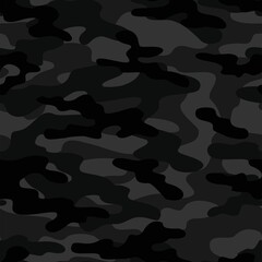 dark Camouflage pattern for hunting. Army background repeat print. Fashionable stylish element.