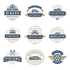 Car logos templates vector design elements set