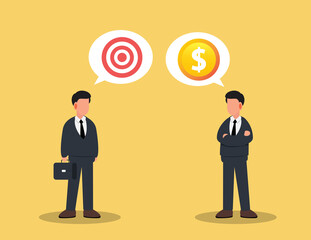 Businessmen consult investment  guidelines Financial.target direction of successful business strategy concept.