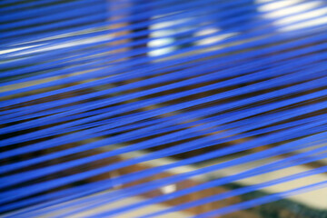 Close-up of Khmer silk weaving on a traditional loom