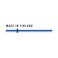 Made in Finland, badge or label with flag isolated
