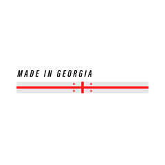 Made in Georgia, badge or label with flag isolated