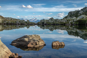 Paysage de la Chaîne de Belledonne en été  , Isère , Alpes France