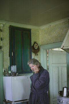 Senior woman wearing dressing gown