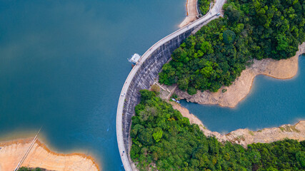 Kowloon Reservoir Dam Aerial View
