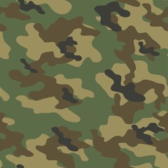 Fototapeta premium green Military camo seamless pattern. Forest background on textile. Stylish new design. Ornament. Vector