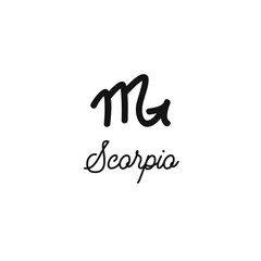 Zodiac sign traditional symbol, hand drawn with signature. Magical ancient mystical symbol